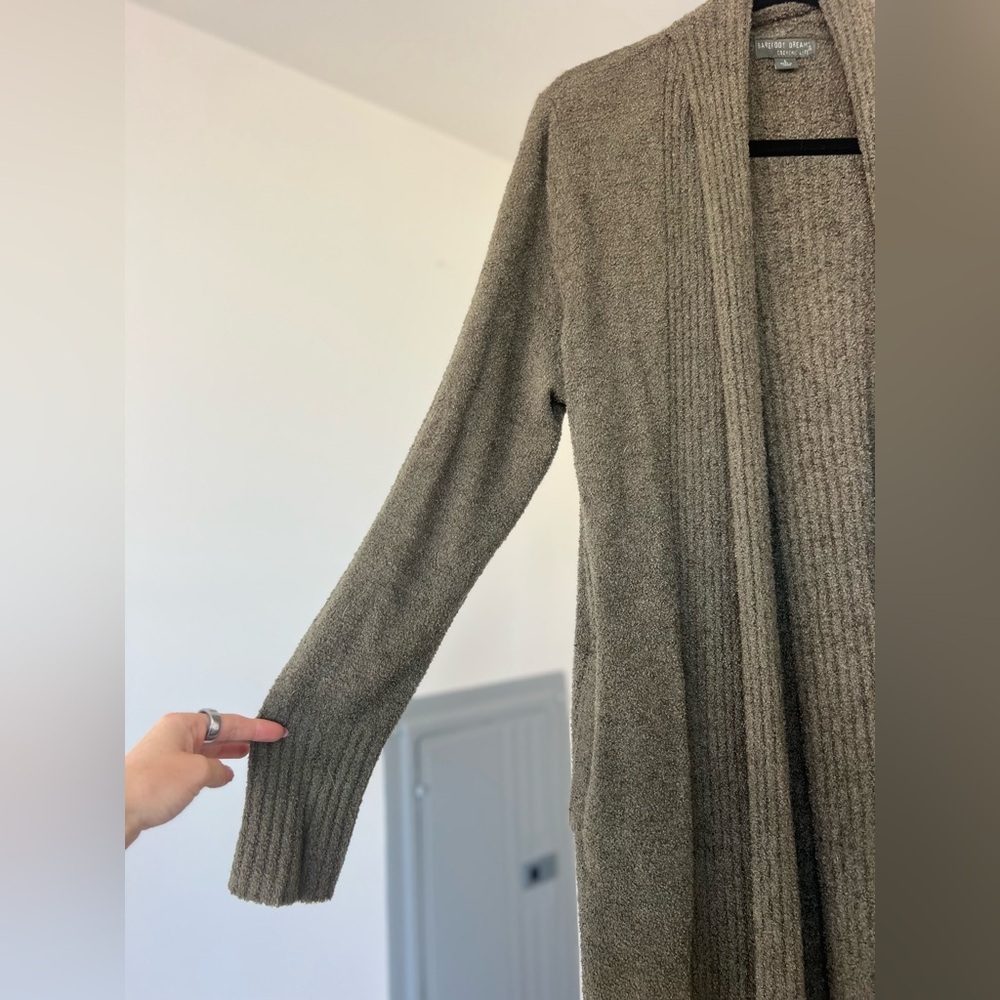 Barefoot Dreams CozyChic Lite Olive Green Duster Cardigan- L - Picture 2 of 9